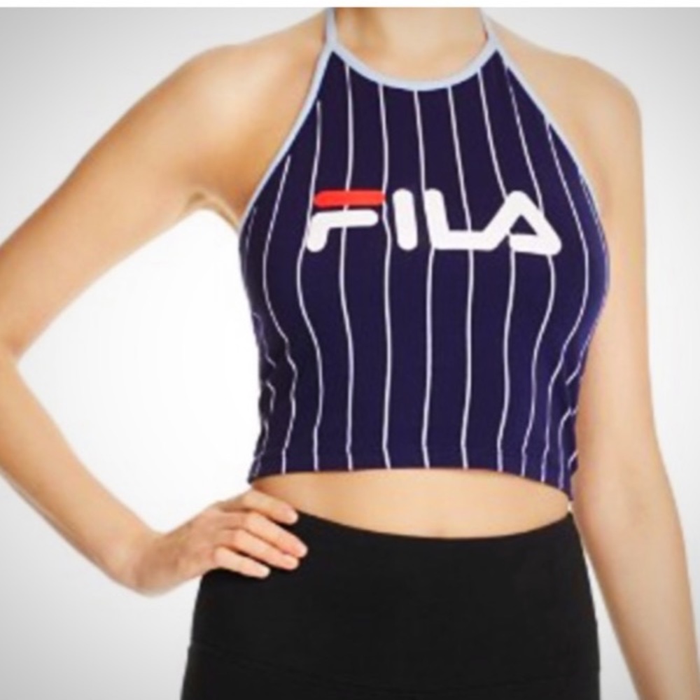 Fila Top NEW WITH TAGS Halter Top Fila Logo Blue & White Size XL